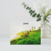 Carte Postale Vue panoramique Lima Pérou aquarelle (Debout devant)