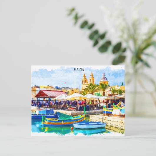 Carte Postale Vue panoramique sur la Méditerranée de Malte (Debout devant)