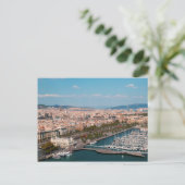 Carte Postale Vue panoramique sur Port Vell à Barcelone, Espagne (Debout devant)