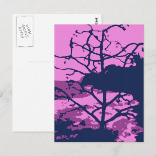 Carte Postale Vue photo de Purple Hawaiian Ocean Beach Tree (Devant / Derrière)