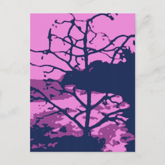 Carte Postale Vue photo de Purple Hawaiian Ocean Beach Tree (Devant)