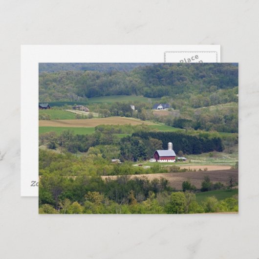 Carte Postale vue pittoresque sur les terres agricoles au sud d' (Devant / Derrière)