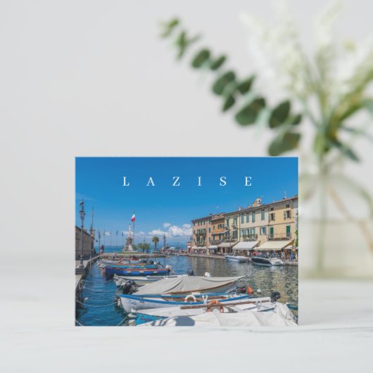 Carte postale vue port du lac de Garde Lazise (Debout devant)