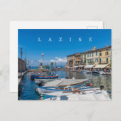Carte postale vue port du lac de Garde Lazise (Devant / Derrière)