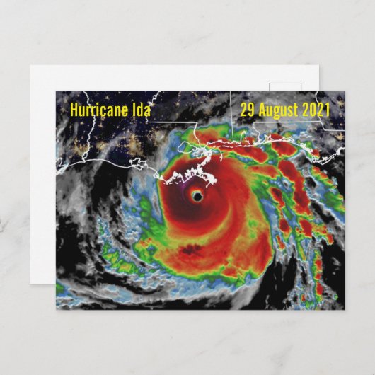 Carte Postale Vue radar de l'ouragan Ida (Devant / Derrière)