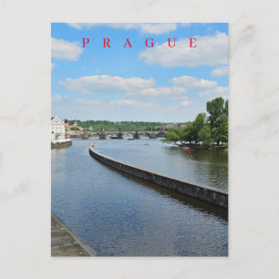 Carte postale vue rivière Prague Vltava
