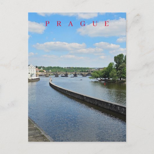 Carte postale vue rivière Prague Vltava (Devant)