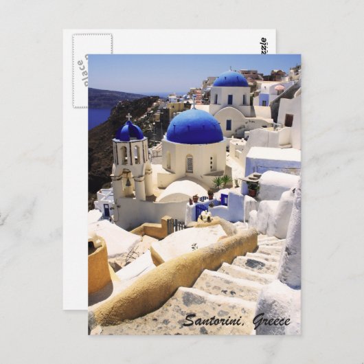 Carte Postale Vue Santorin (Devant / Derrière)