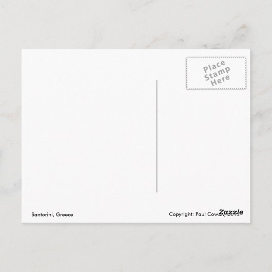 Carte Postale Vue Santorin (Dos)