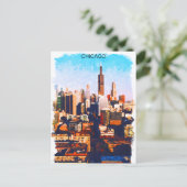 Carte Postale Vue Skyline de l'Illinois de Chicago (Debout devant)