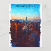 Carte Postale Vue Skyline Santiago du Chili (Devant)