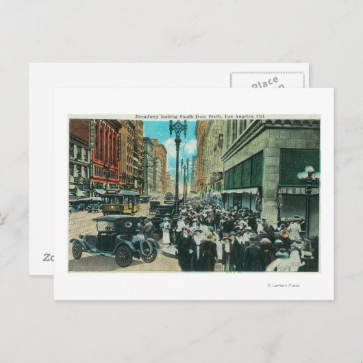 Carte Postale Vue sud de Broadway depuis la 6ème rue (Devant / Derrière)