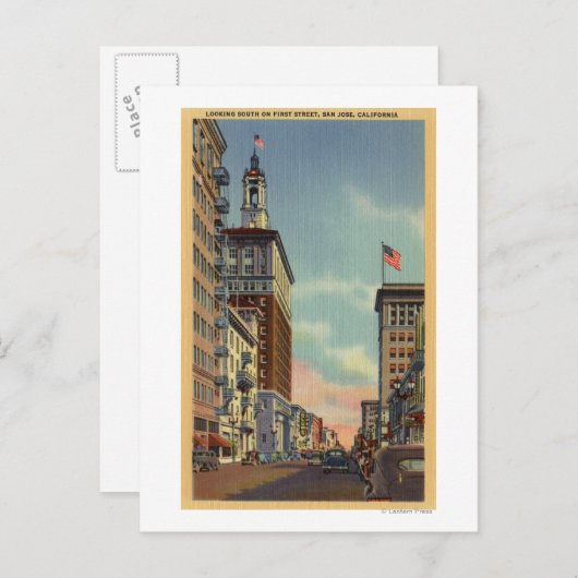 Carte Postale Vue sud de la première rue (Devant / Derrière)