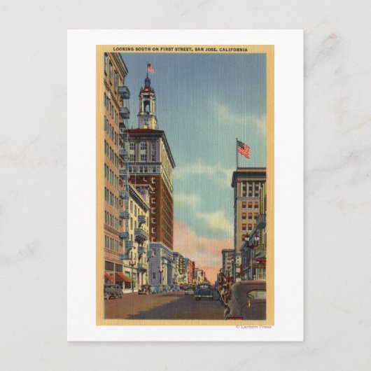 Carte Postale Vue sud de la première rue (Devant)