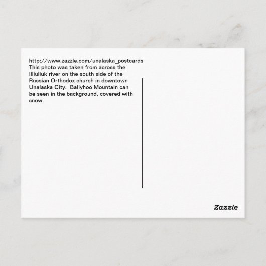 Carte Postale Vue sud de l'église orthodoxe russe (Dos)