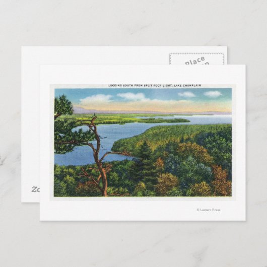 Carte Postale Vue sud du lac de Split Rock Light (Devant / Derrière)