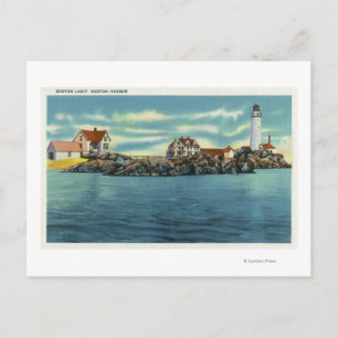 Carte Postale Vue sur Boston Harbour et Boston Lighthouse