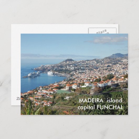 Carte Postale Vue sur Funchal, île de Madère (Devant / Derrière)
