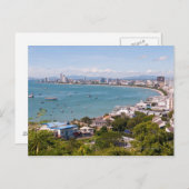 Carte Postale Vue sur la baie de Pattaya. (Devant / Derrière)
