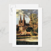 Carte Postale Vue sur la cathédrale de Lichfield (Devant / Derrière)