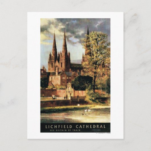 Carte Postale Vue sur la cathédrale de Lichfield (Devant)