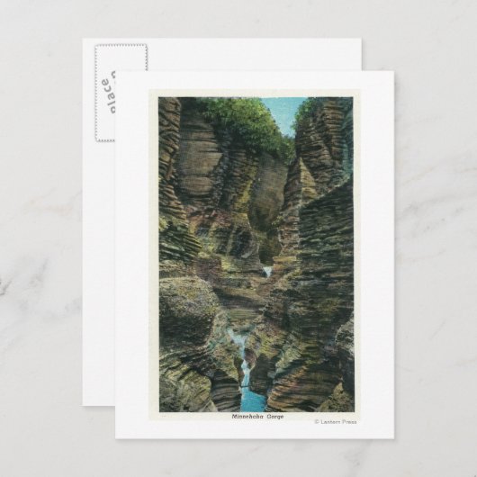 Carte Postale Vue sur la gorge de Minnehaha (Devant / Derrière)
