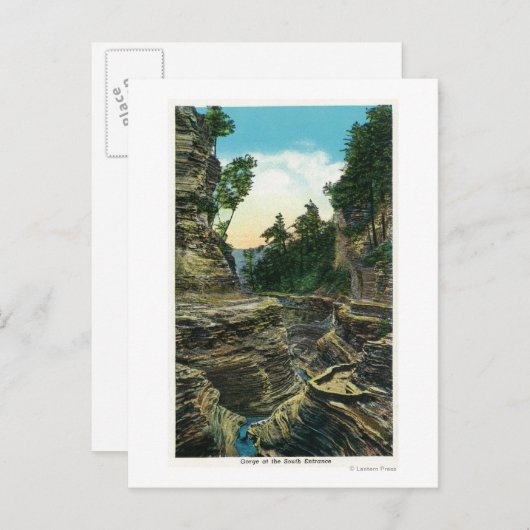 Carte Postale Vue sur la gorge d'entrée sud (Devant / Derrière)