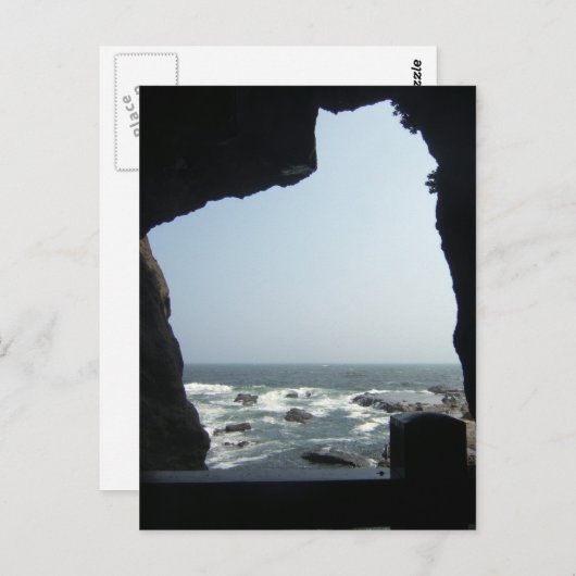 Carte Postale Vue sur la mer depuis une grotte (Devant / Derrière)