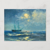 Carte Postale Vue sur la mer Lune, peinture d'art (Devant)
