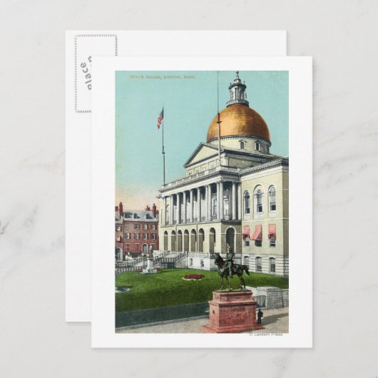 Carte Postale Vue sur la pelouse avant de la Maison d'Etat (Devant / Derrière)