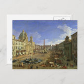 Carte Postale Vue sur la Piazza Navona, Rome (Devant / Derrière)