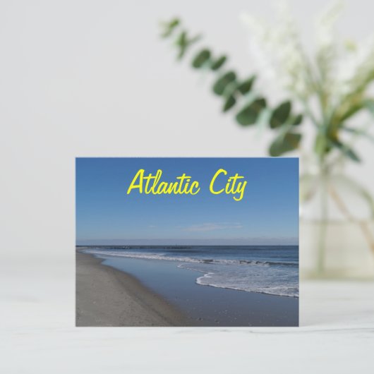 Carte Postale Vue sur la plage d'Atlantic City (Debout devant)