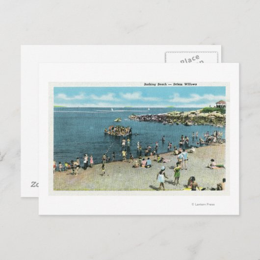 Carte Postale Vue sur la plage de Salem Willows (Devant / Derrière)