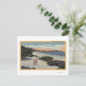 Carte Postale Vue sur la plage, les baigneurs à pied (Debout devant)