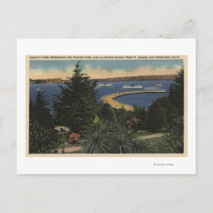 Carte Postale Vue sur la promenade et la jetée du parc aquatique