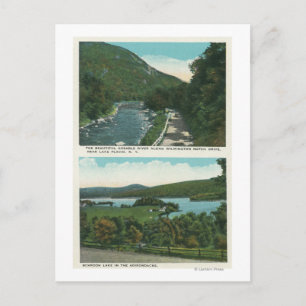Carte Postale Vue sur la rivière Ausable et le lac Schroon