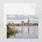 Carte Postale Vue sur la rivière Warnow à Rostock (Devant / Derrière)