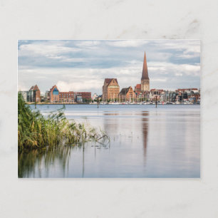 Carte Postale Vue sur la rivière Warnow à Rostock