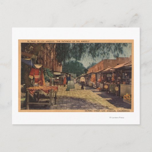Carte Postale Vue sur la rue Olvera. (El Paso de Los Angeles) (Devant)