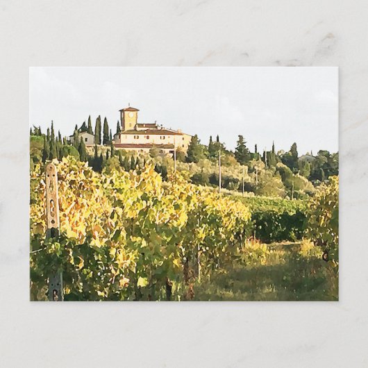 Carte Postale Vue sur la Toscane Chianti Vineyard Villa (Devant)