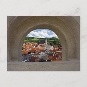 Carte Postale Vue Sur La Ville De Cesky Krumlov Depuis Le Châtea