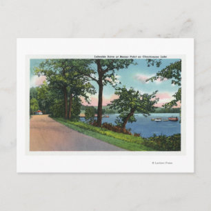 Carte Postale Vue sur Lakeside Drive le long du lac Chautauqua
