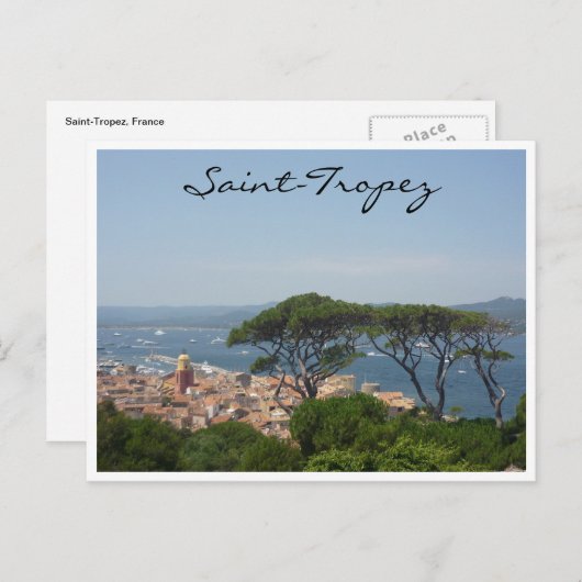Carte Postale vue sur l'arbre saint tropez (Devant / Derrière)