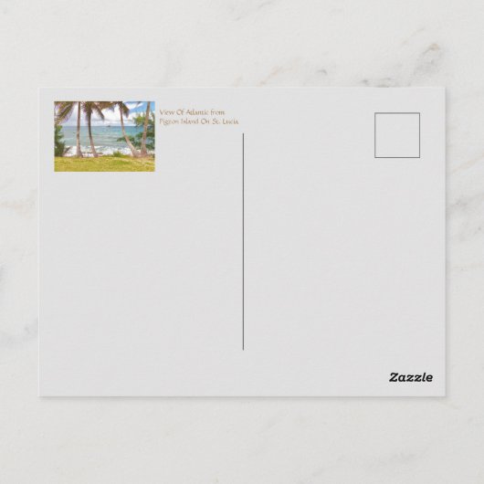 CARTE POSTALE VUE SUR L'ATLANTIQUE DEPUIS L'ÎLE AUX PIGEONS, STE (Dos)