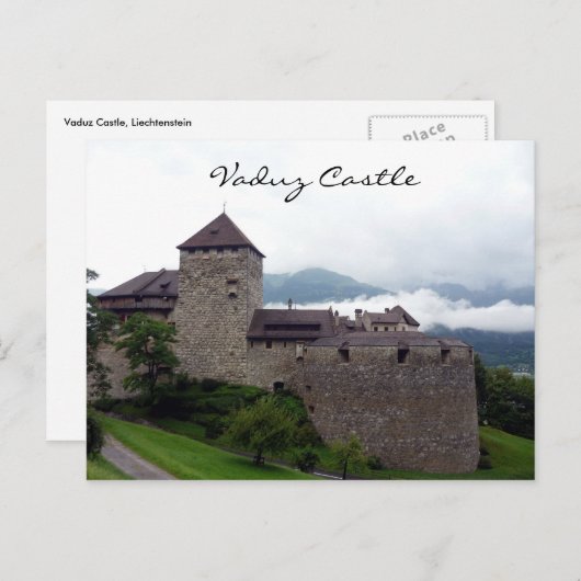 Carte Postale vue sur le château de vaduz (Devant / Derrière)