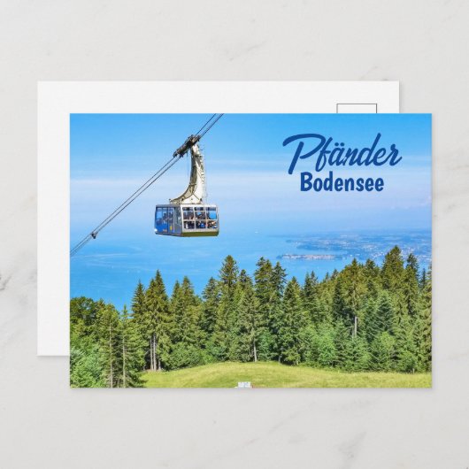Carte Postale Vue sur le lac de Constance depuis les Pfänder en  (Devant / Derrière)