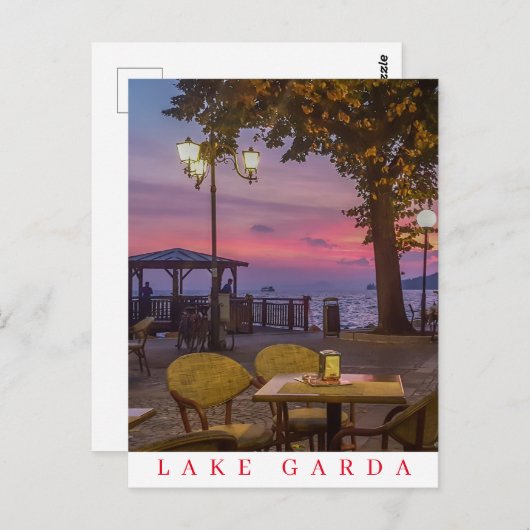 Carte postale vue sur le lac de Garde (Devant / Derrière)