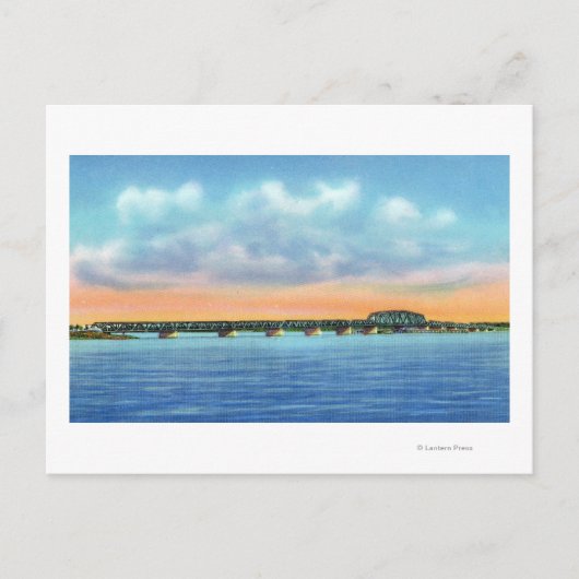 Carte Postale Vue sur le lac éloigné du nouveau pont (Devant)