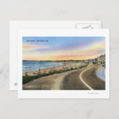 Carte Postale Vue sur le Long Sands à York Beach (Devant / Derrière)