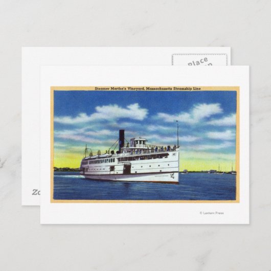 Carte Postale Vue sur le martha's Vineyard Steamer (Devant / Derrière)